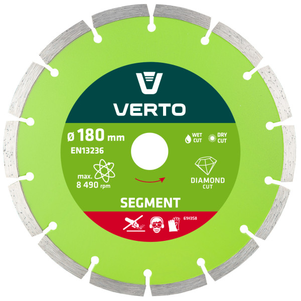 Tarcza diamentowa 180x22.2 mm segmen. VERTO 61H3S8