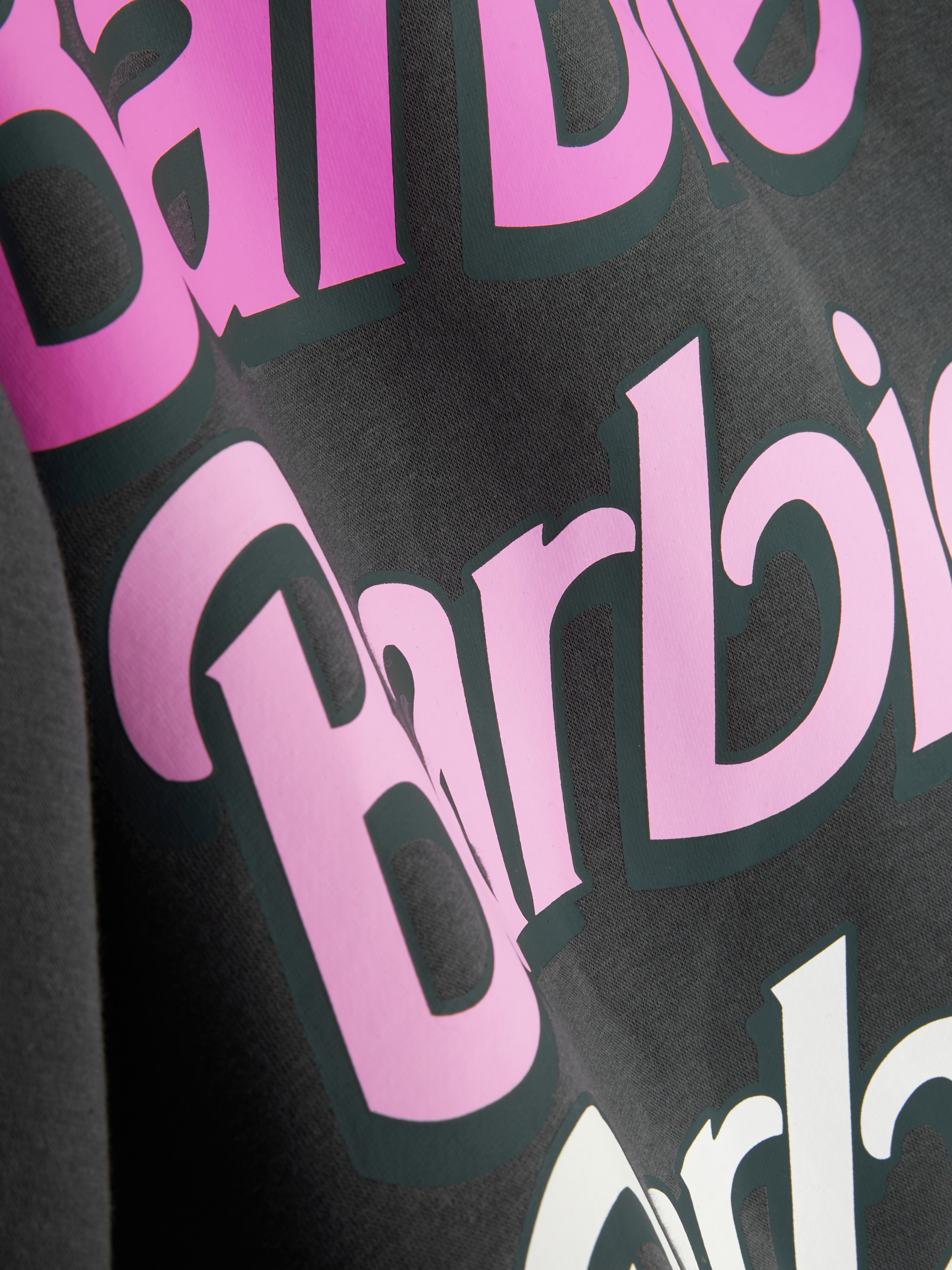 Hanorac cu imprimeu Barbie Un hanorac cu guler rotund, manșete cu nervuri și imprimeu Barbie pe față
