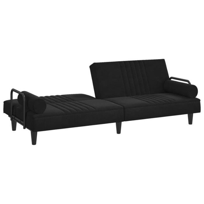 vidaXL Canapé-lit avec accoudoirs noir velours 351898