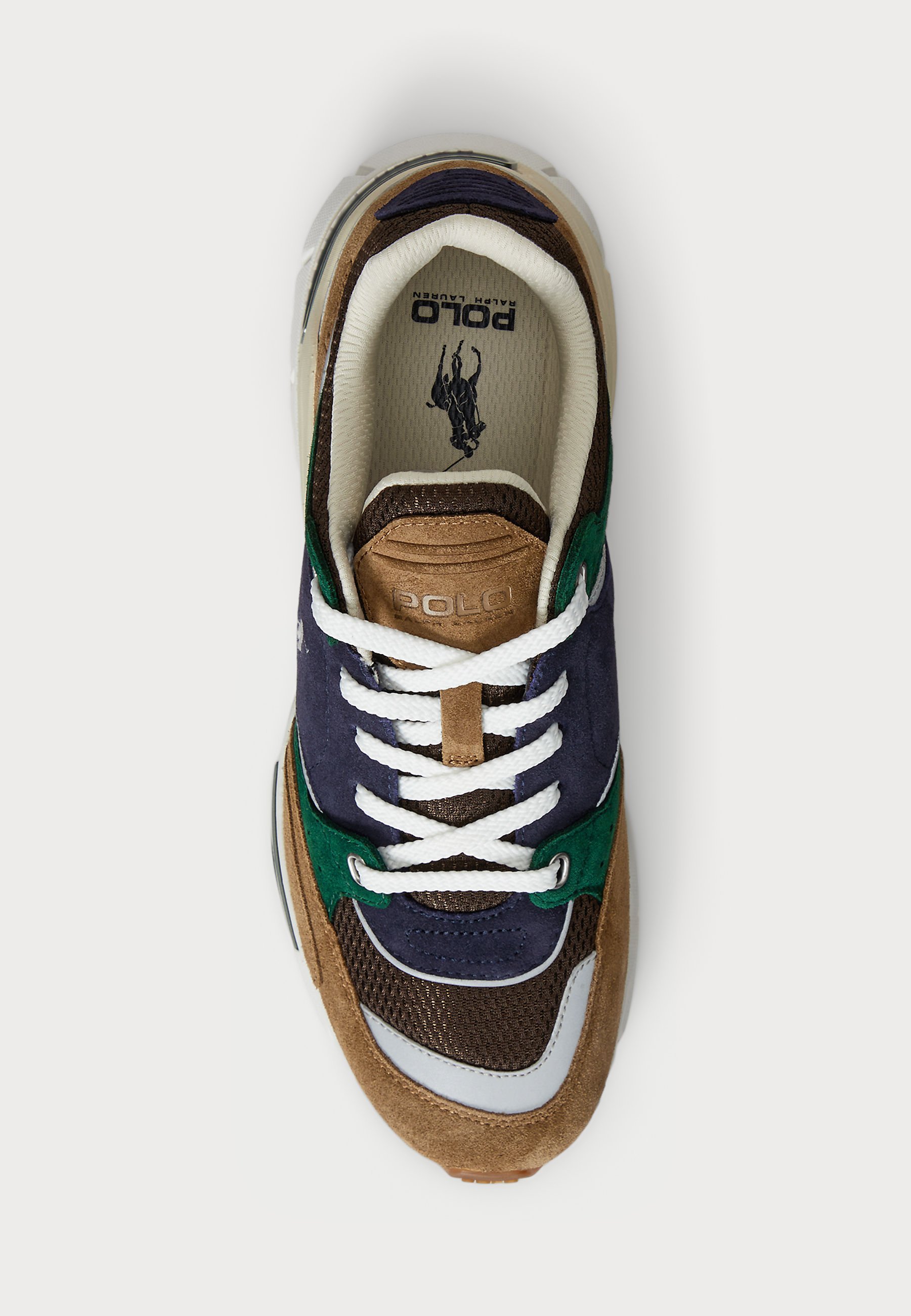Polo Ralph Lauren TRACKSTER 250 SUÈDE & MESH SNEAKER - Sneakers - desert tan/navy/multi