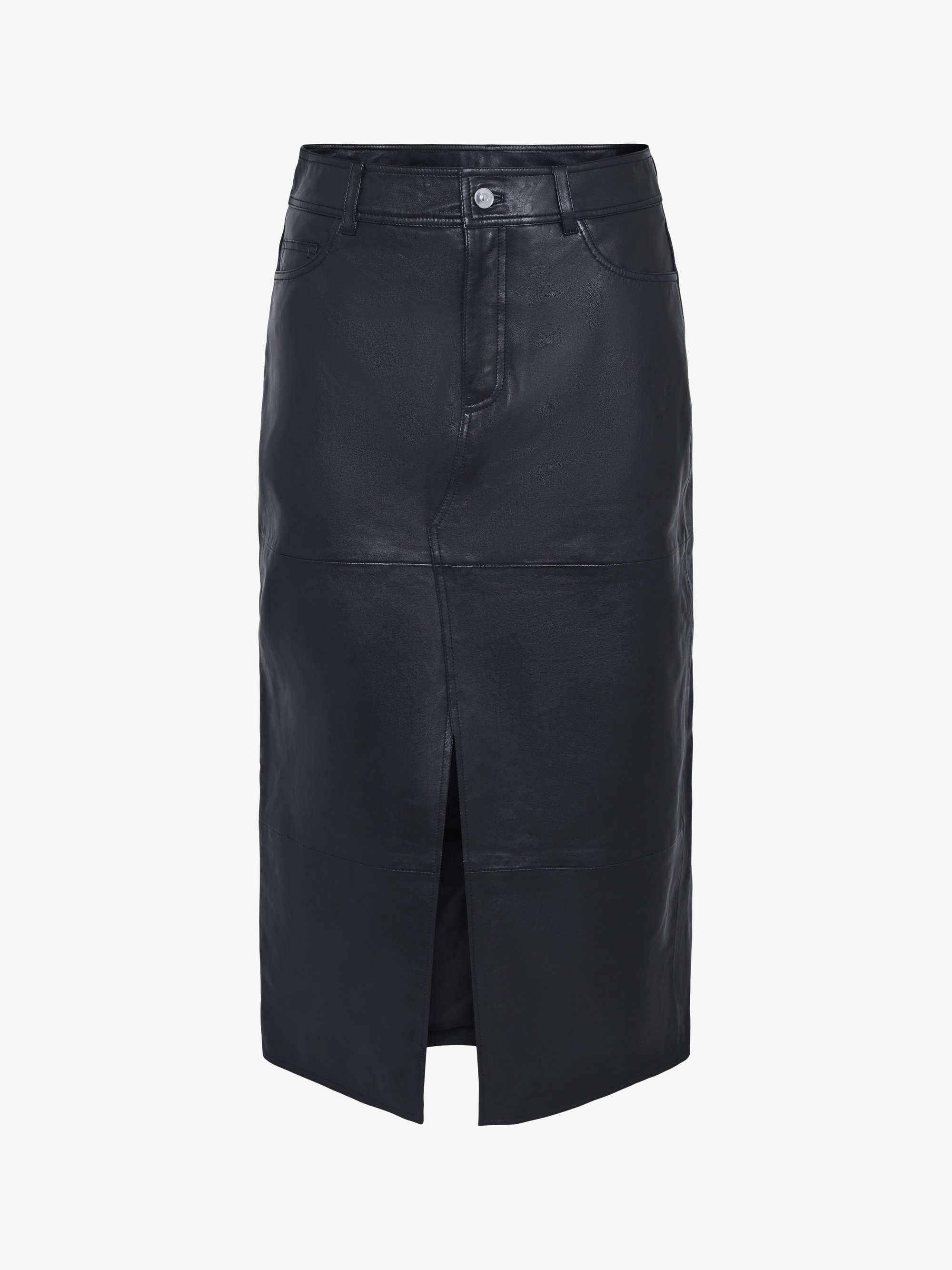 Jupe longue YAS YASMINA - Jupe en cuir - noire