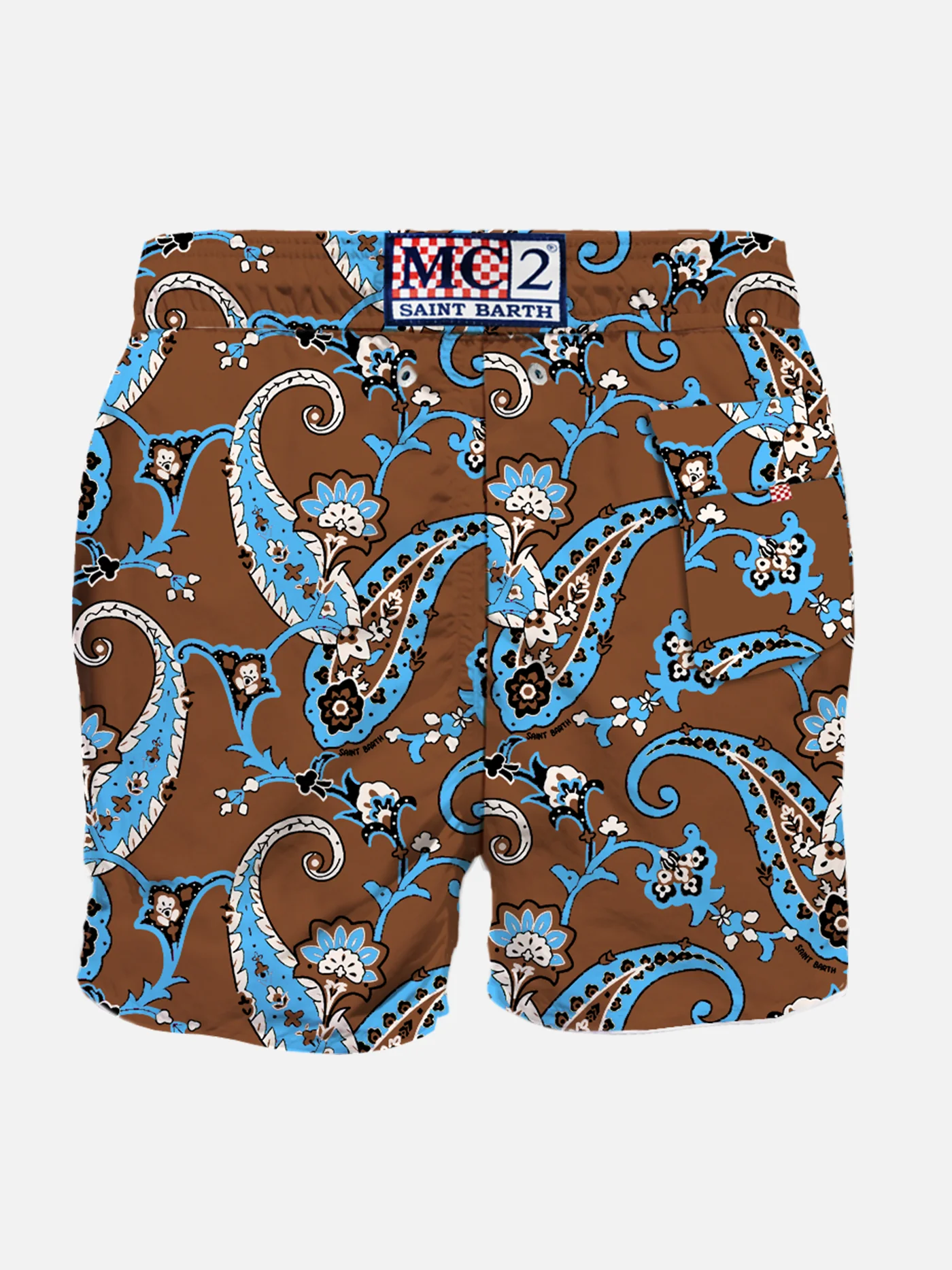 Herenbadpak van linnen met paisleyprint