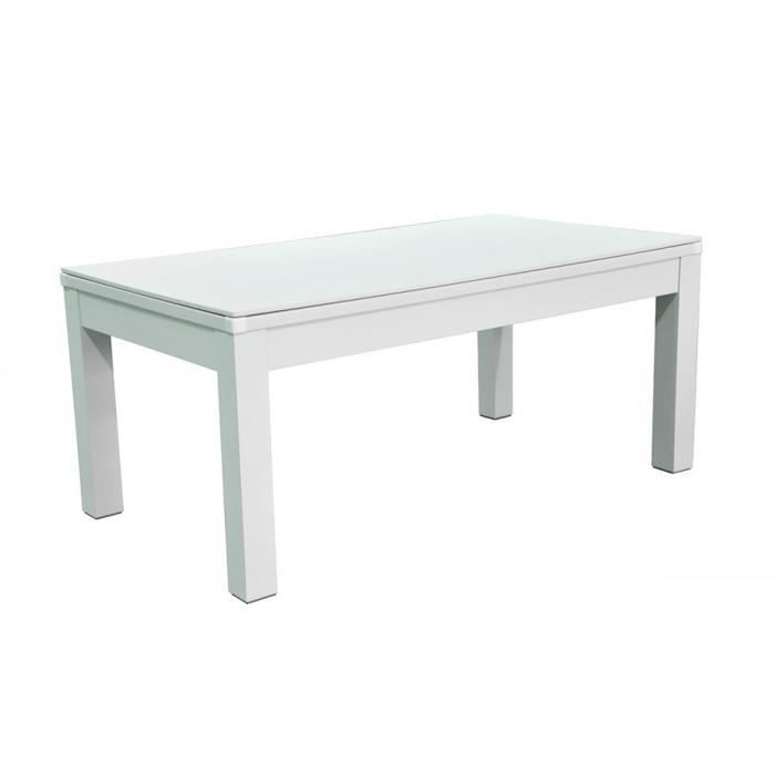 Table à manger convertible en Billard 6FT - Meyer - Blanc - Tapis Rouge