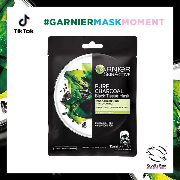 Garnier SkinActive fuktighetsgivende arkmaske med kull og alger