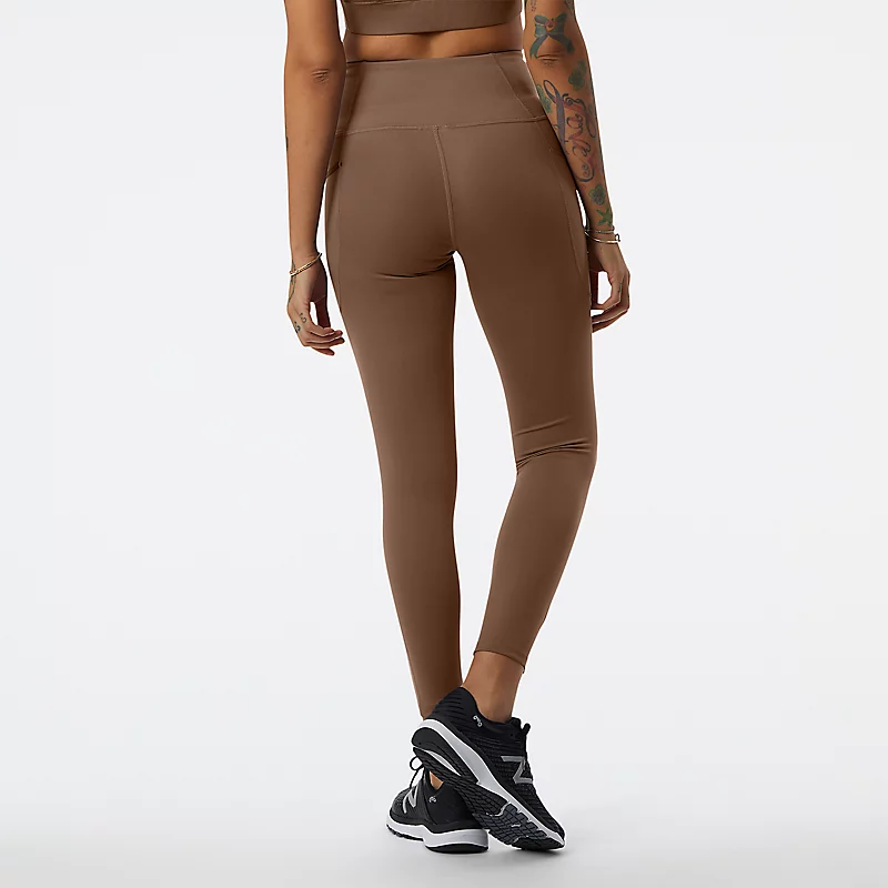 Shape Shield Leggings für Damen, 7/8-Länge, hoher Bund mit Taschen – Dunkelbraun
