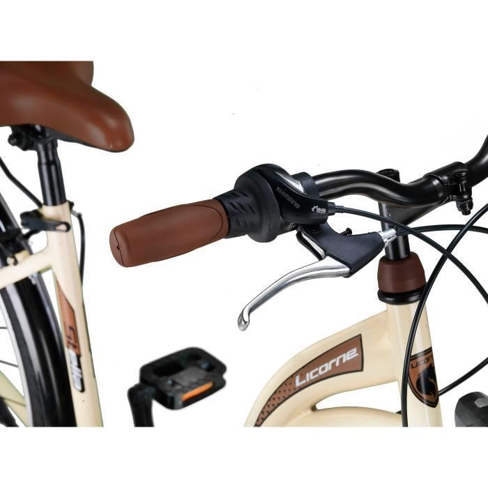 Licorne Bike Stella Premium City Bike 24,26 et 28 pouces – Vélo hollandais, Garçon [Beige, 28]
