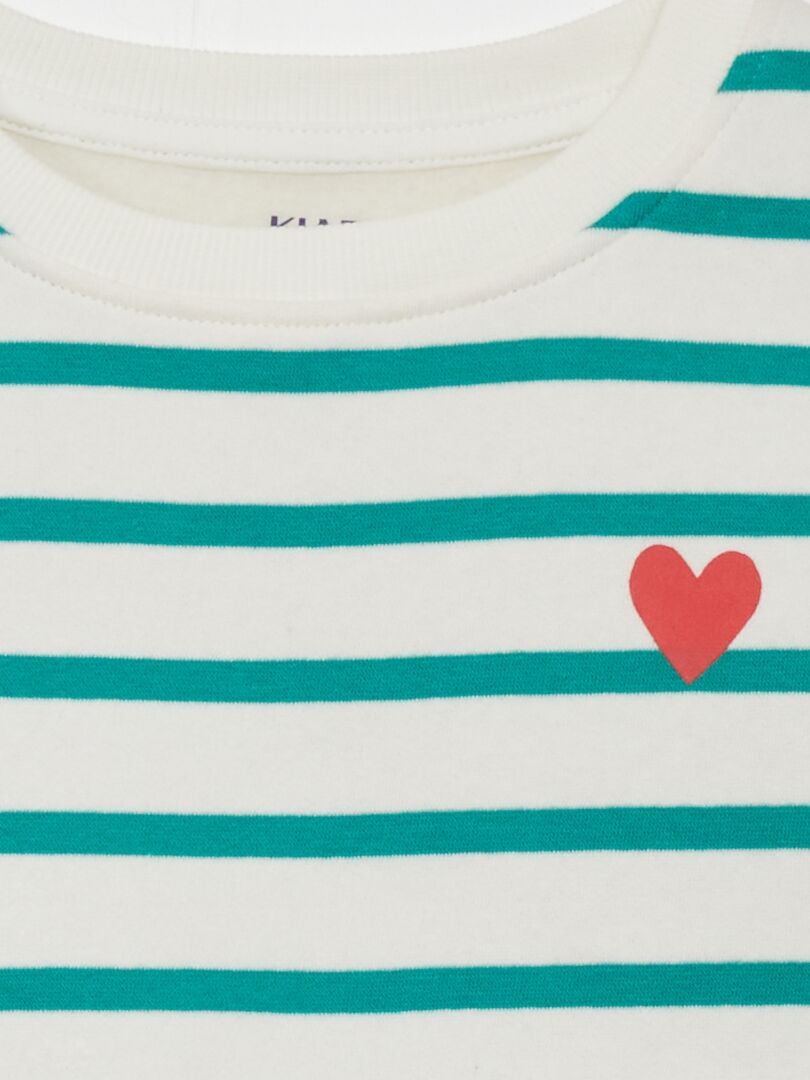 Sweatshirt van fleece met print - GROEN