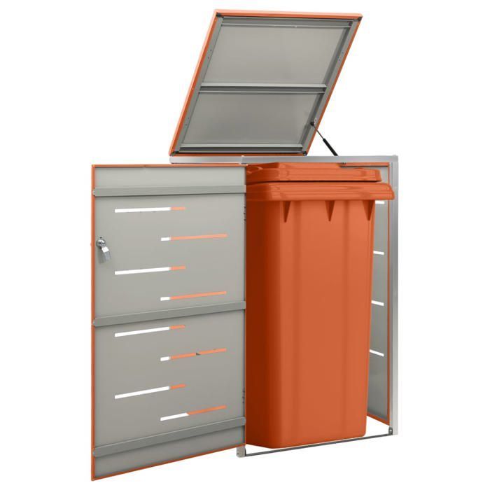 (Arancione) Copertura per contenitore dei rifiuti - Elegante copertura per pattumiera 69x77,5x112,5 cm Acciaio inossidabile 56139