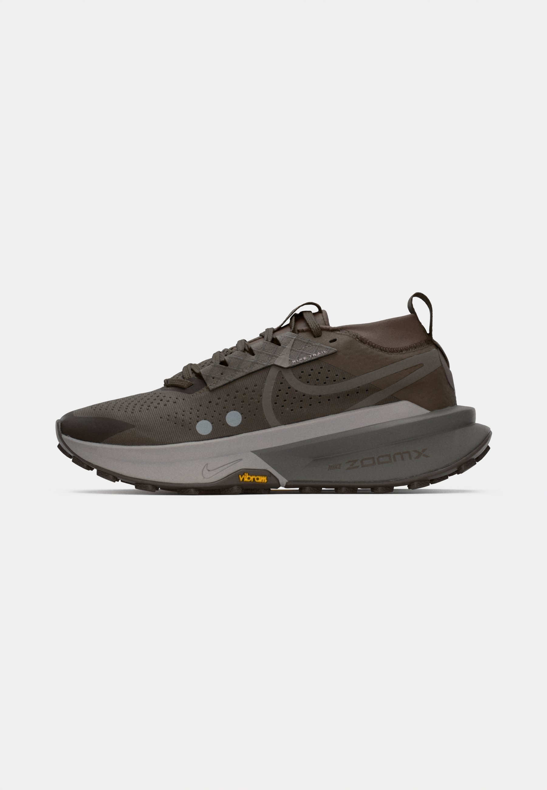 Nike Performance ZOOMX ZEGAMA 2 - Tenisice za trčanje po trailima - željezni kamen/špiljski kamen/studentsko siva/fantomska/opti žuta