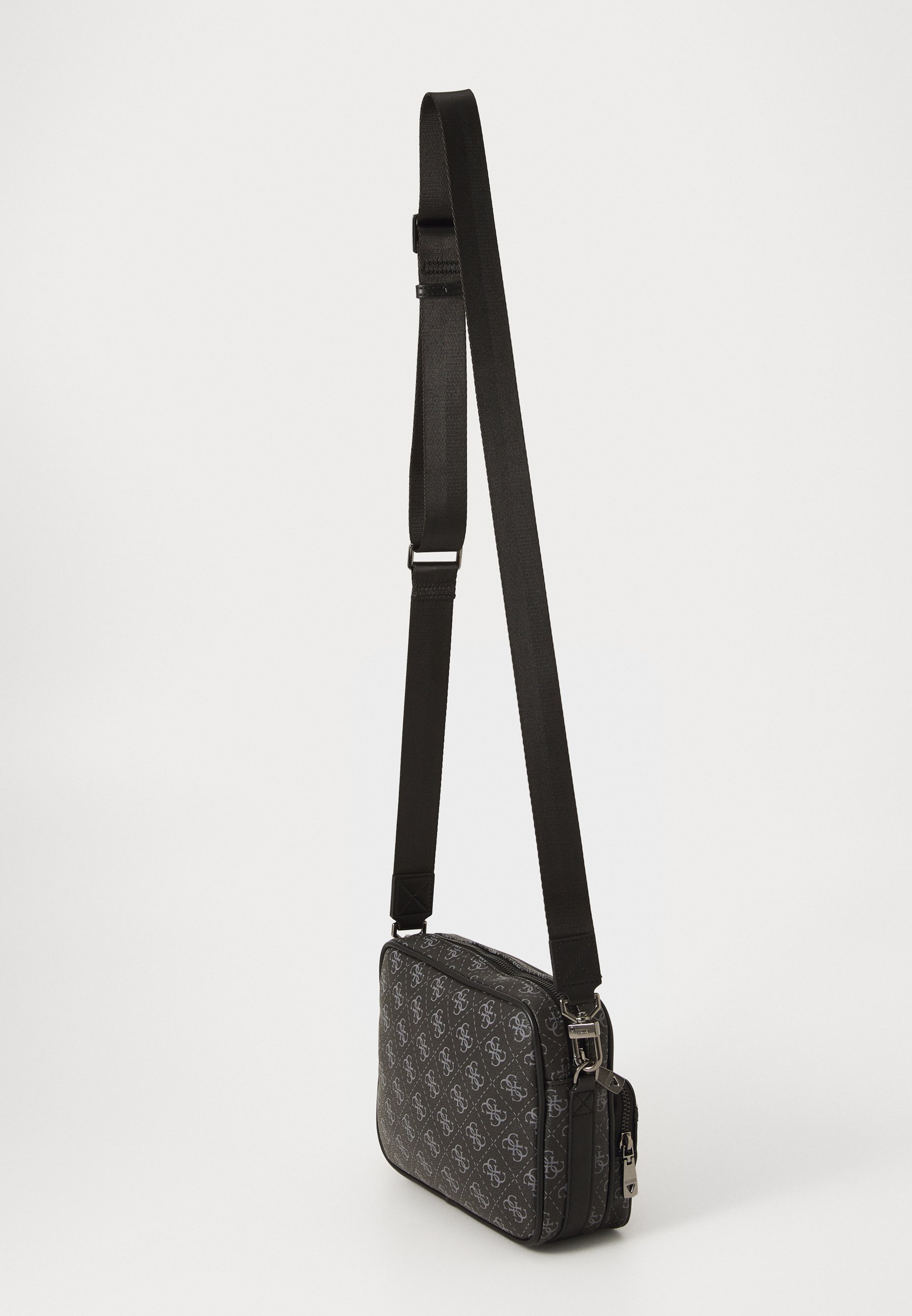 Guess MILANO CROSSBODY DOUBLE ZIP - Crossbodytas - donkerzwart