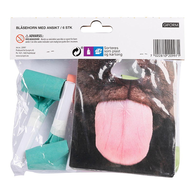 Giform Blowhorn 6 pezzi con faccia