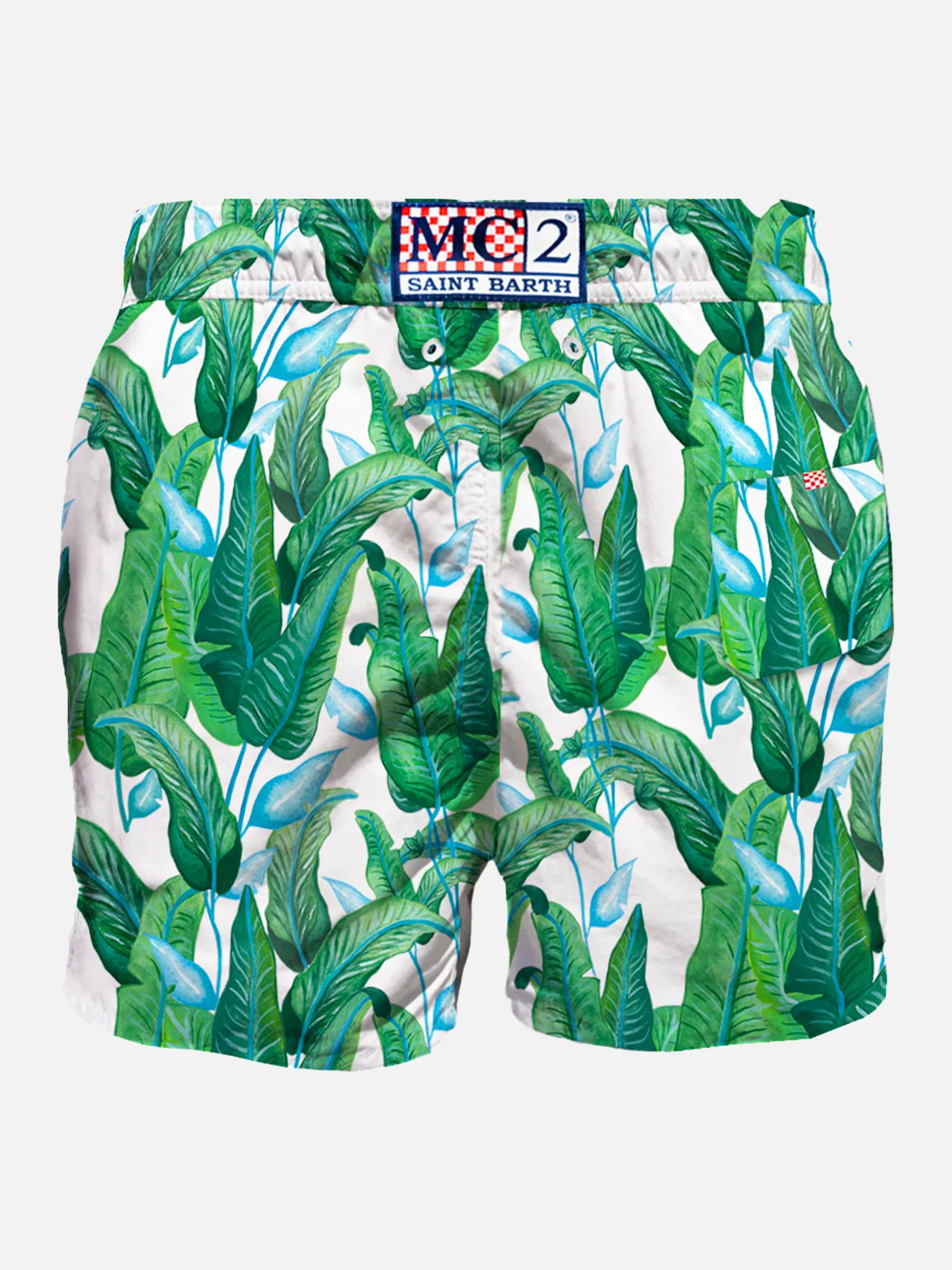 Maillot de bain mi-long à imprimé de feuilles tropicales