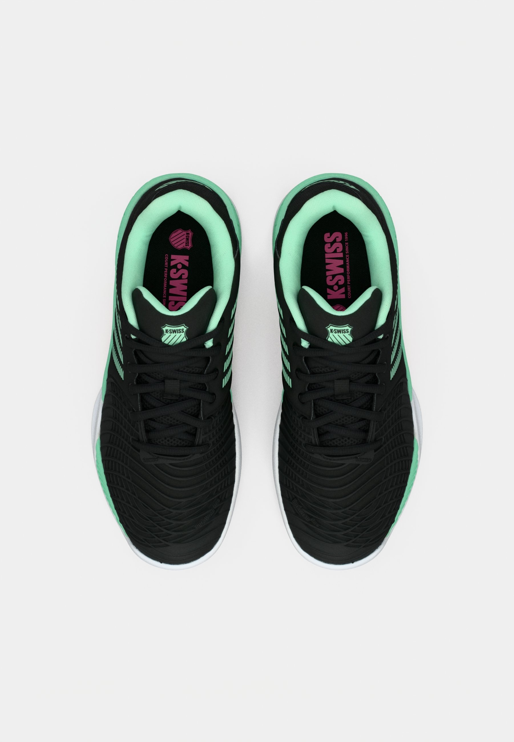 K-SWISS EXPRESS LIGHT 3 CARPET - Scarpe da tennis per campi in moquette - nero/verde menta fluo/rosa pastello fluo