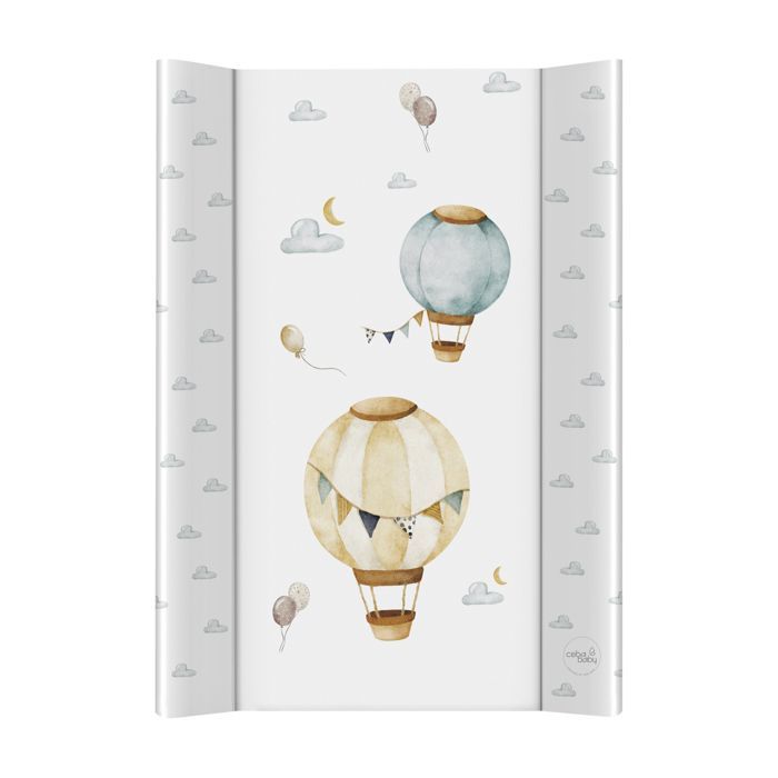 Ceba Baby Matelas à langer epais lavable profilé doux court, Ballons de baudruche, 70x50 cm - Certifié Öko-Tex, Imperméable
