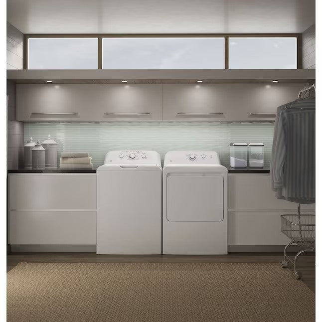 GE 4,2-cu ft toppmatad omrörartvättmaskin (vit)