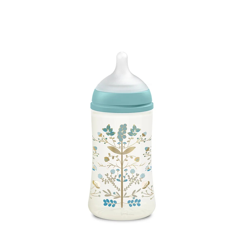 Biberon en silicone Suavinex Gold, bleu, 270 ml