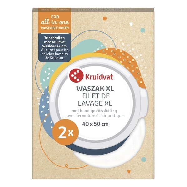 Kruidvat XL vrećica za rublje za platnene pelene, 2 komada, 40 cm x 50 cm