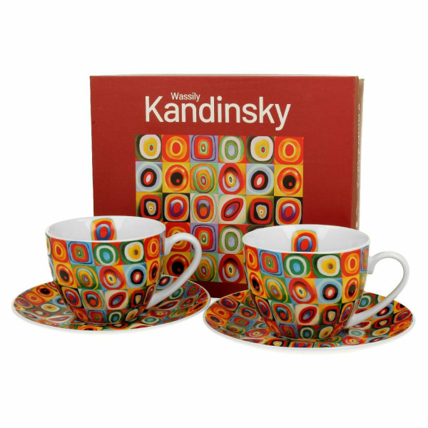 Zestaw 2 filiżanek porcelanowych Kandinsky z kolorowym wzorem 270 ml