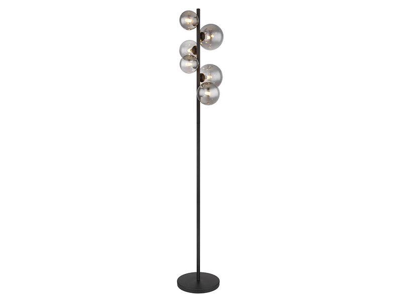 Lampa podłogowa Riha 5-punktowa szklana czarna