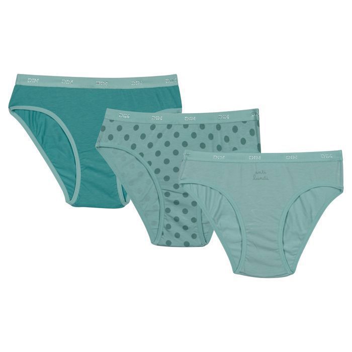 Paquete de 3 bragas de algodón elástico con lunares para niña de Les Pockets.