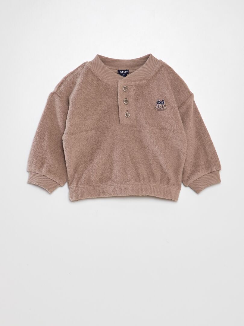 Set van babytrui en fleecebroek - 2-delig - BEIGE