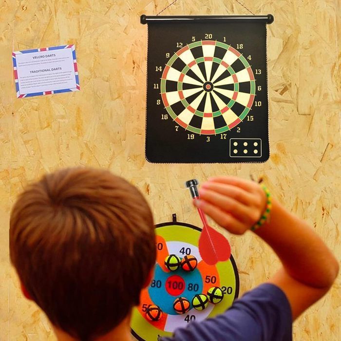 Jeu de Flechette-Jeux Flechette-Cible Nerf-Magnétique Cible Flechette Ø38cm-Sécurisé pour Enfants et Adultes Jeu de Fléchettes
