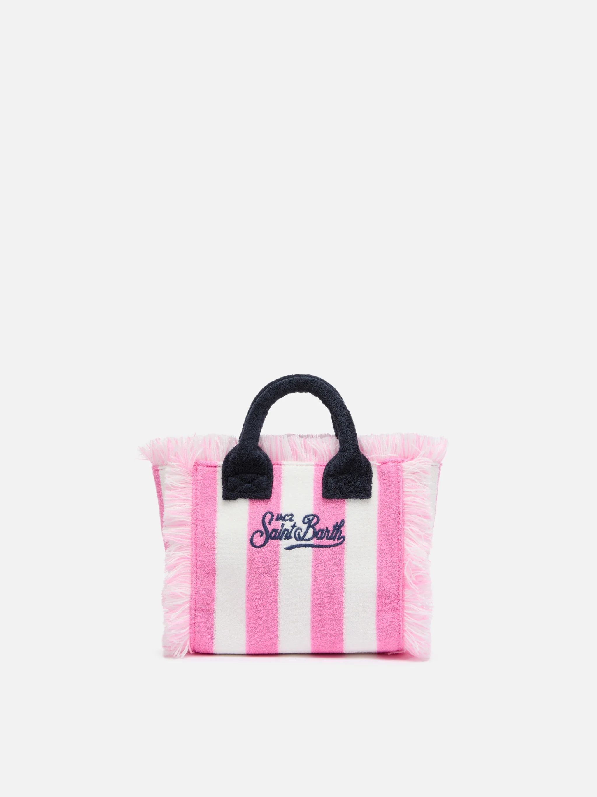 Mini toilettasje met roze streepjesprint
