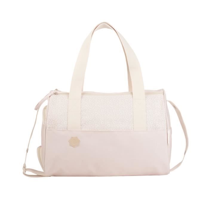 Bolso cambiador Badabulle Pocketstyle - Incluye cambiador, funda aislante, neceser y enganches para cochecito - Color crema y rosa claro
