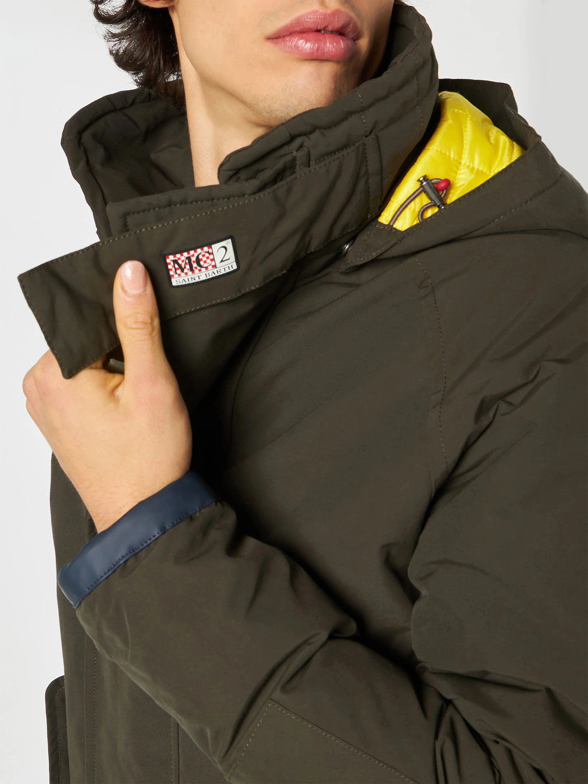 Heren Voyager militaire groene parka met capuchon