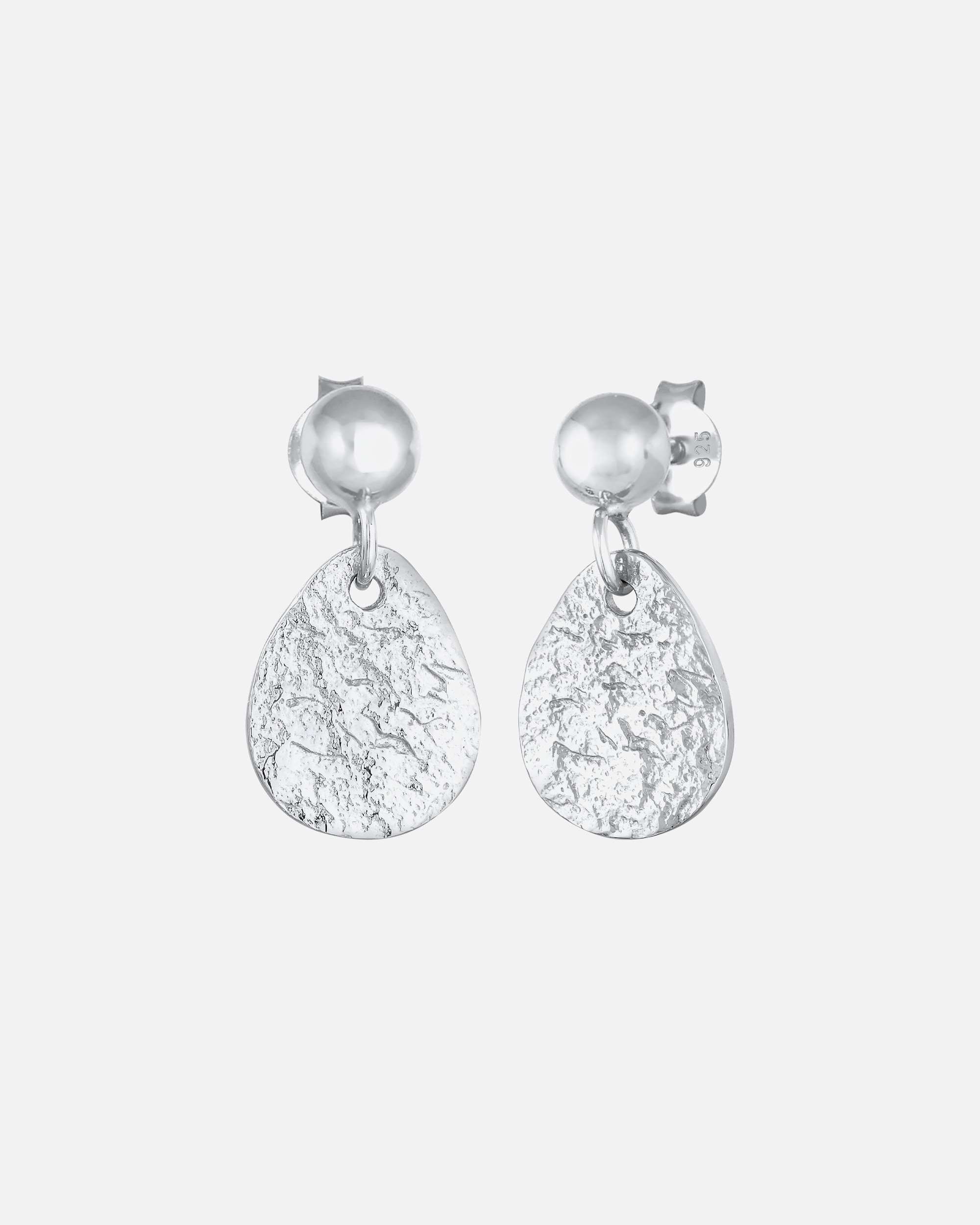 Elli Pendentifs d'oreilles pour femmes Goutte plaque structurée en argent sterling 925