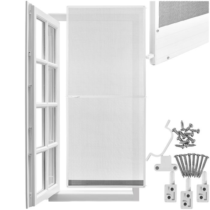 Mosquito net - TECTAKE - Adjustable, weather-resistant, and permeable aluminum insect screen - 95 x 210 cm