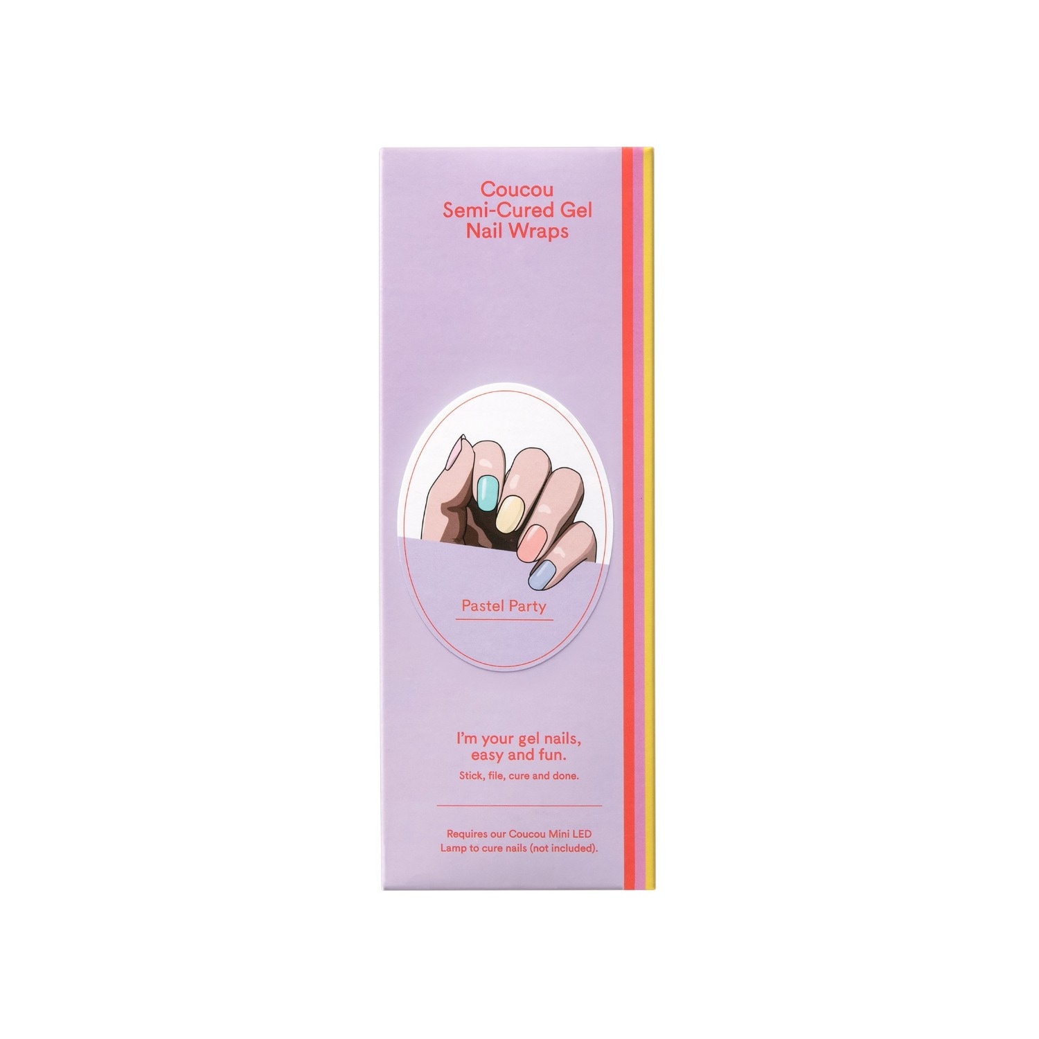 Coucou Club nail stickers, semi-cured nail wraps – Pastel Party – 1 piece