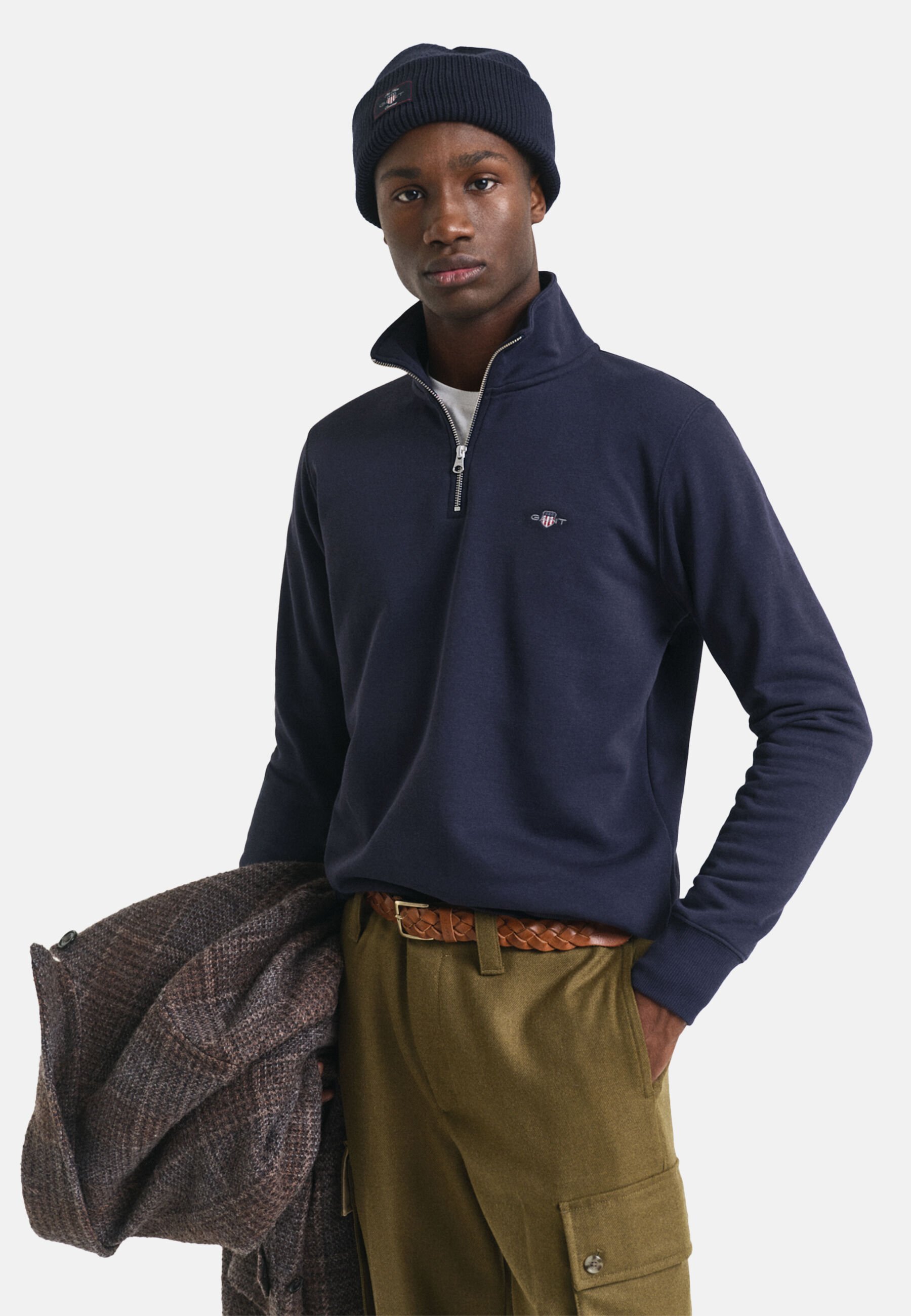 GANT REG SHIELD HALF ZIP - Mikina - black