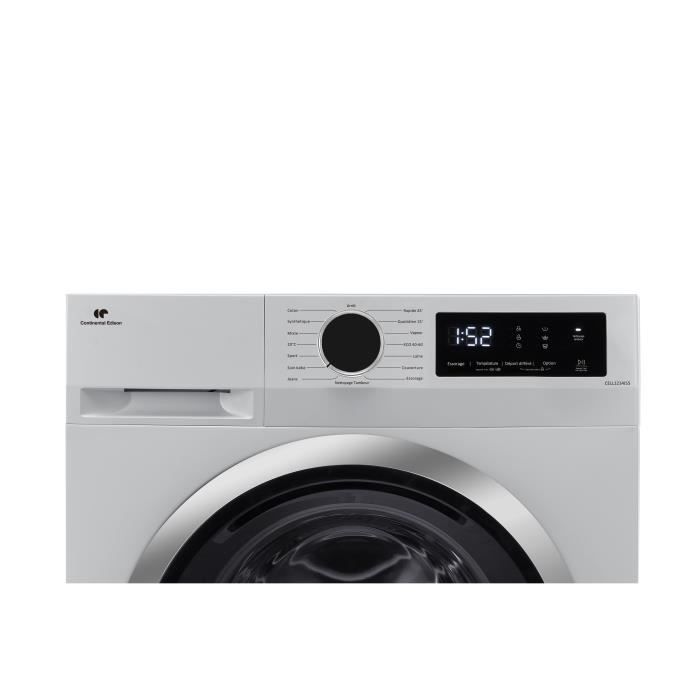 Lavatrice a carica frontale CONTINENTAL EDISON CELL1214ISS - 12 kg - Larghezza 60 cm - Classe energetica A - 1400 giri/min - Motore a induzione - Argento