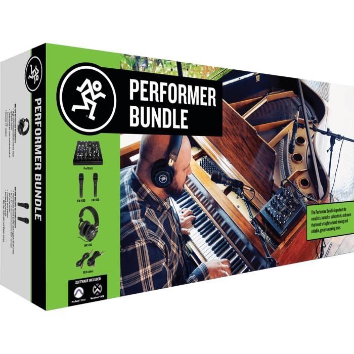 Mackie PERFORMER-BUNDLE - Pacote de produção musical: console + 2 microfones + fones de ouvido + pacote de software