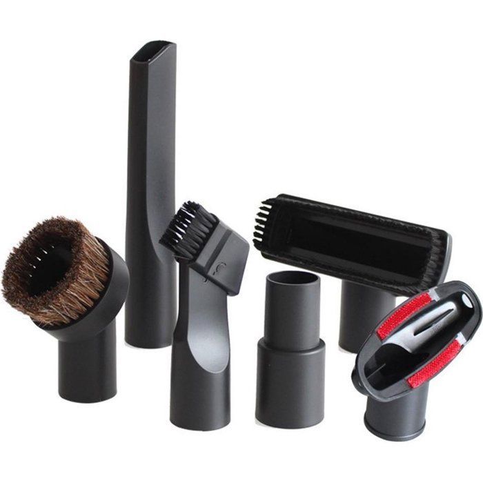 6-piece vacuum cleaner accessory set: with connector, furniture brush, crevice tool, vacuum nozzle, nozzle