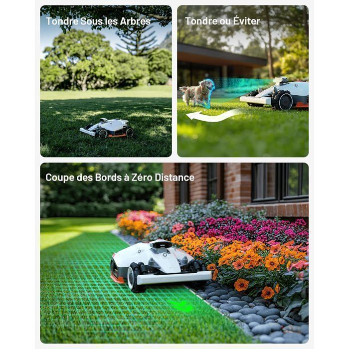 Robot Tondeuse Mammotion LUBA 2 AWD 5000X sans Fil Périphérique NetRTK+Vision Jusqu’à 5000m² à 6000m² Pentes 80% avec 4G Module