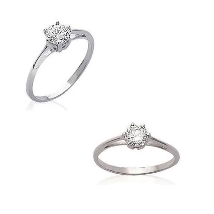 Bague Solitaire Cristal ZIRCONIUM Sertie Argent Massif 925 Millièmes