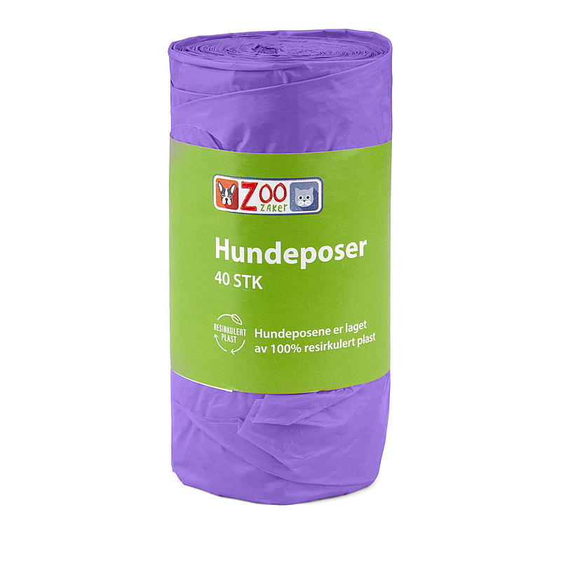 Sacchetti per escrementi di cane Zoozaker, 40 pezzi, 100% riciclati.