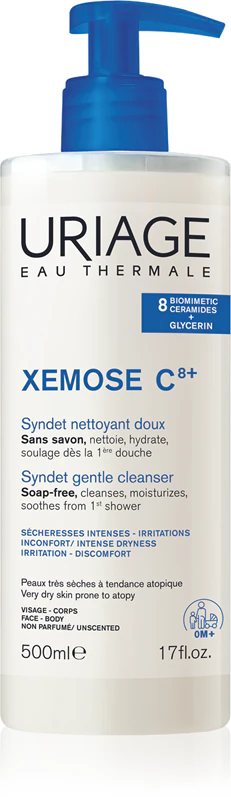 Uriage Xemose C8+ Syndet Gentle Cleanser syndet para pele seca e atópica