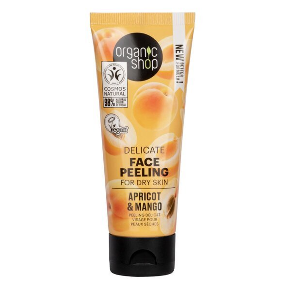 Nežen piling za obraz z marelico in mangom Organic Shop 90 g