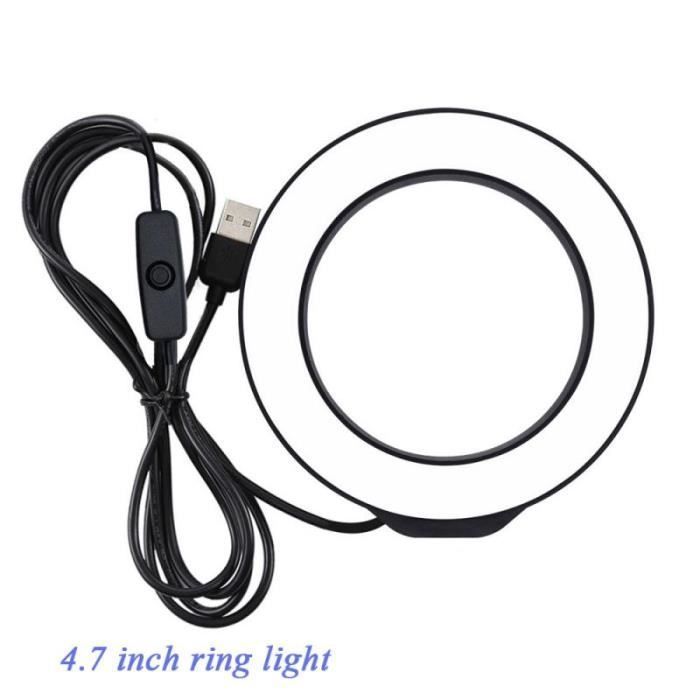 Accesorios SLR, Anillo de luz LED de 12 cm para estudio fotográfico y de vídeo, regulable por USB, lámpara LED para selfies y maquillaje - Tipo 1