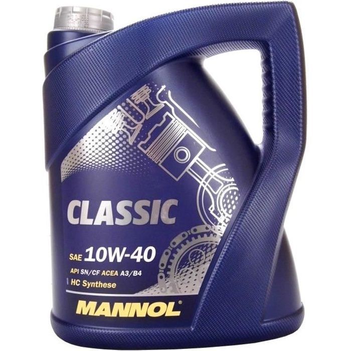 Óleo de motor Mannol CLASSIC 10W-40, galões de 5 litros.
