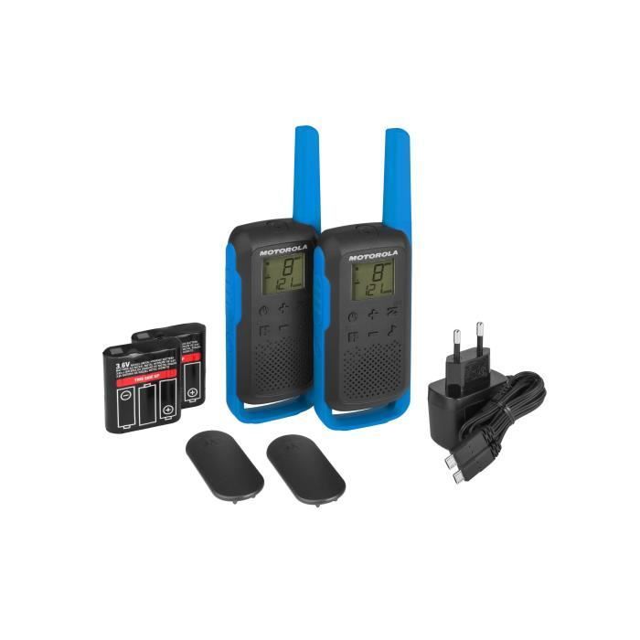 Talkie Walkie Radios MOTOROLA T62 PMR446 - Sans licence - Couplage simplifié - Bleu