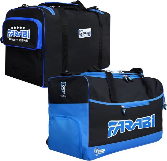 Sac de Sport - Farabi Sports - Bleu - Polyester Résistant - 4 Poches Zippées - Design Moderne