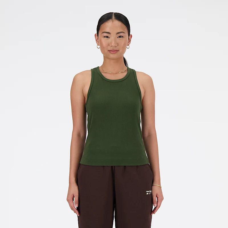 Damski top typu racer z dzianiny Linear Heritage Rib Knit - KOMBU