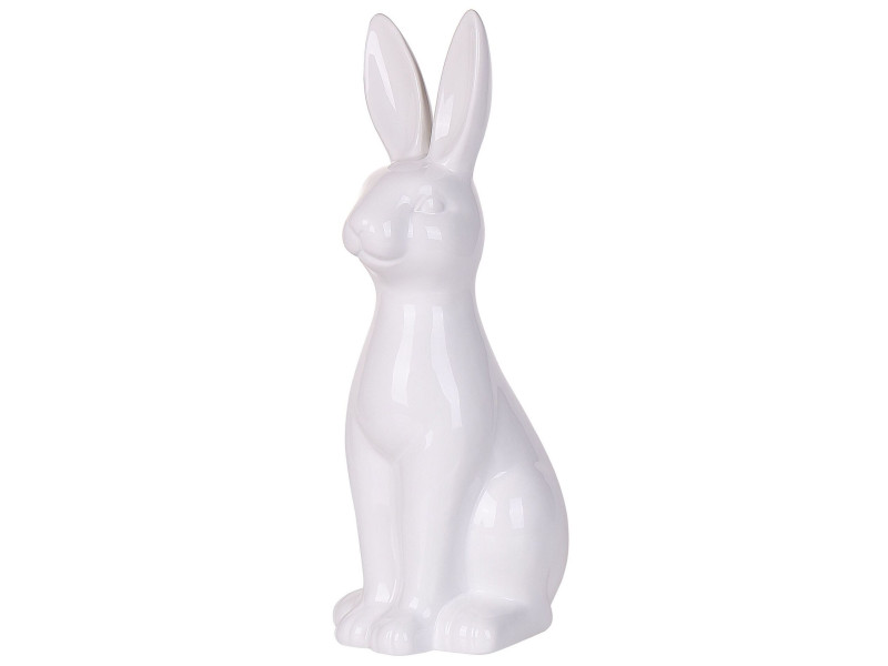 Ceramiczna figurka ozdobna królik biały