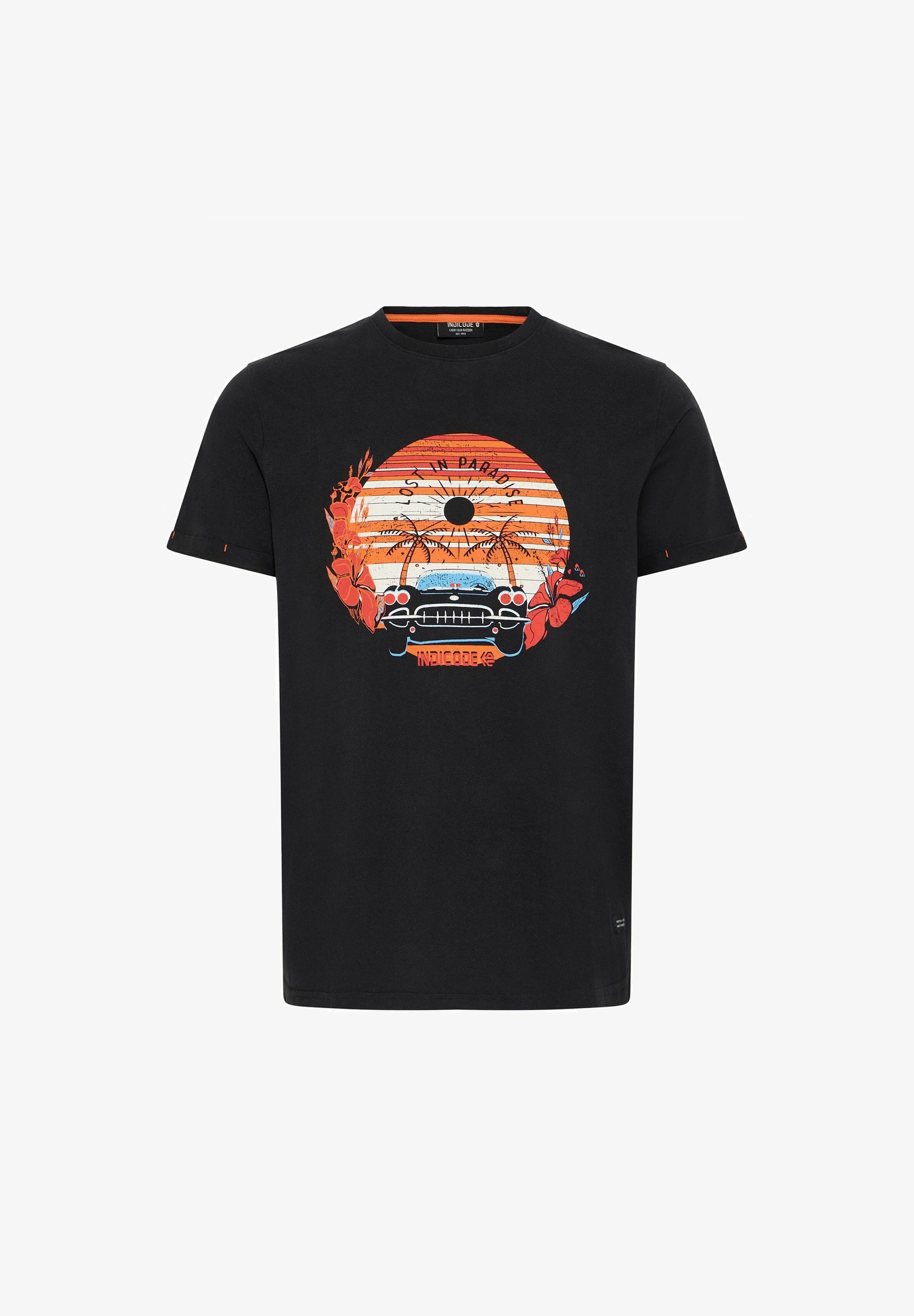 INDICODE JEANS IDDaniel - T-shirt met print - zwart