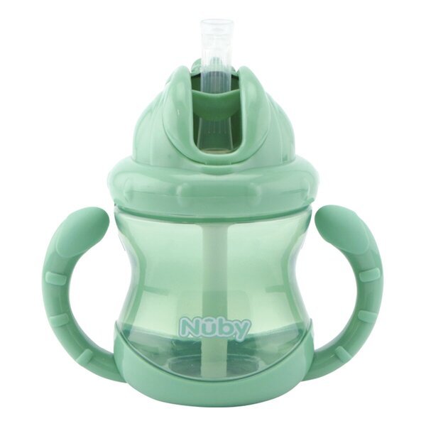 Nûby 12+M Flip-It krūze ar rokturi, zaļa, 240 ml