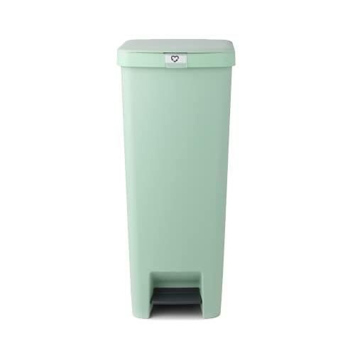 Cubo de basura con pedal - BRABANTIA - StepUp - 40L - Verde - Reciclable - Organizador de residuos